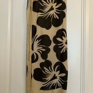 Kate Spade Silk Floral Black and Tan Women's Sarong or Skirt